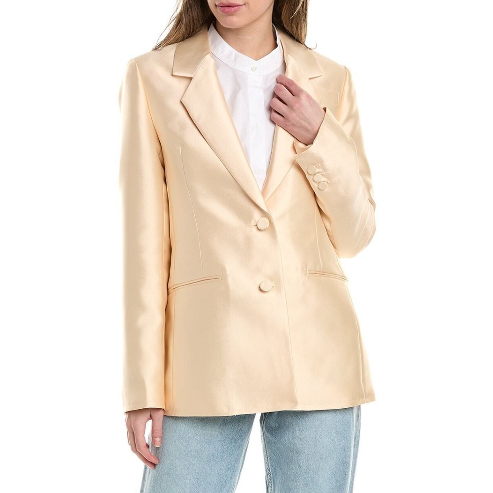 AllSaints Peach Gold Italian Cloth Blazer Jacket US 2 UK 6 WV043Y NEW